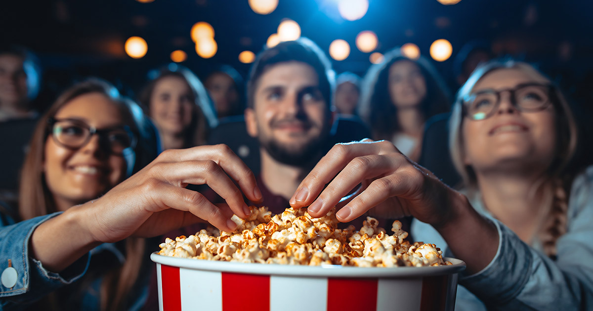 enjoying a movie