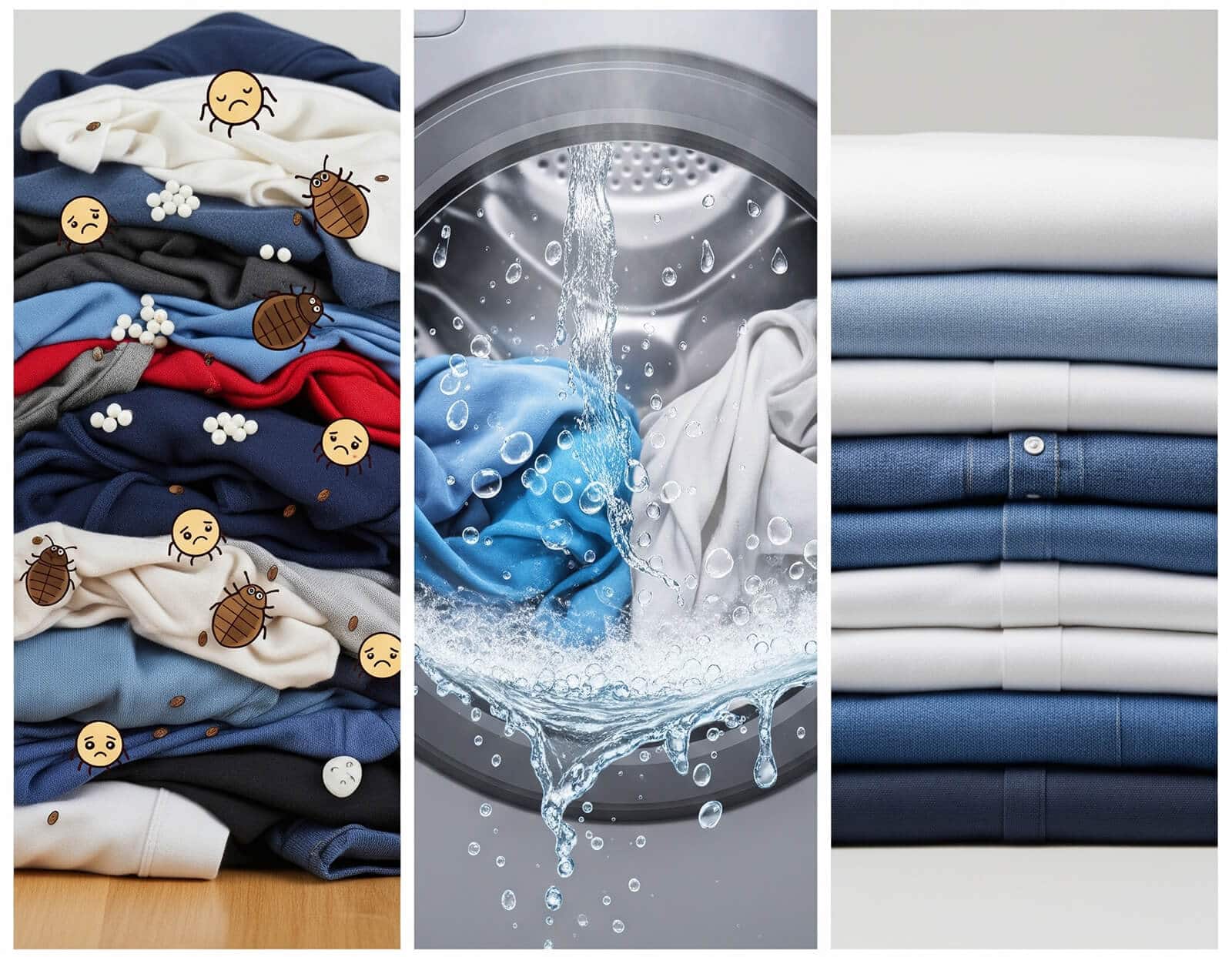 bed bug eggs on clothes